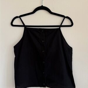 LACAUSA Black Button-Up Camisole